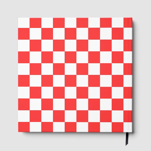 Classic visual red checkerboard  gastenboek (Achterkant)