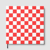 Classic visual red checkerboard  gastenboek (Voorkant)