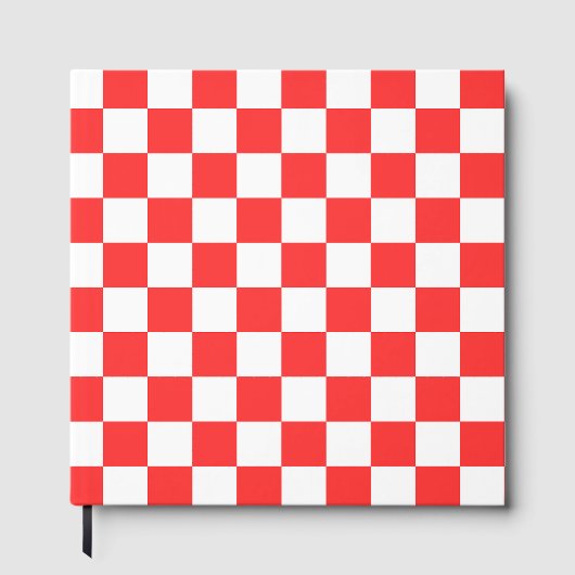 Classic visual red checkerboard  gastenboek (Voorkant)