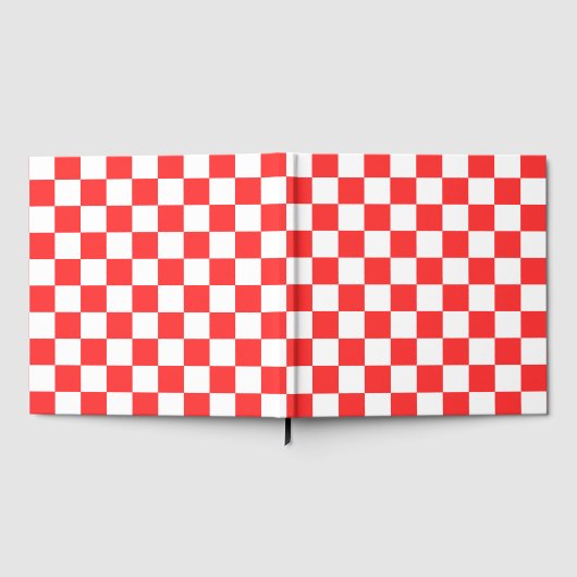 Classic visual red checkerboard  gastenboek (Volledig)