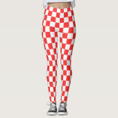 Classic visual red checkerboard  leggings (Voorkant)