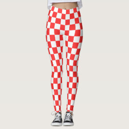 Classic visual red checkerboard  leggings