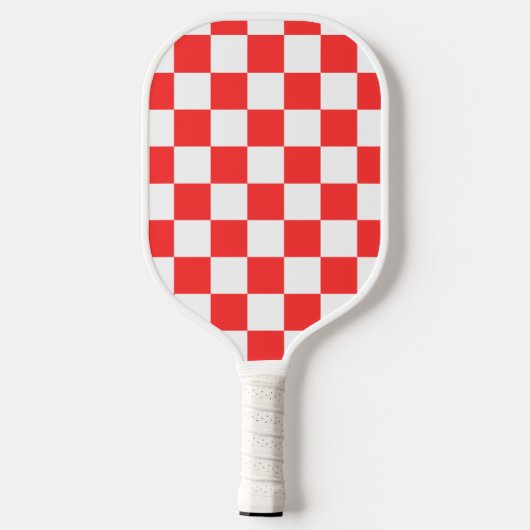 Classic visual red checkerboard pickleball paddle (Achterkant)