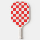 Classic visual red checkerboard  pickleball paddle (Voorkant)