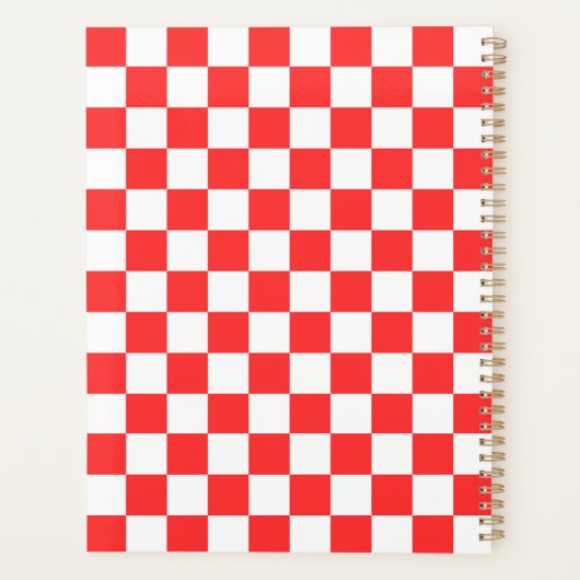 Classic visual red checkerboard  planner (Achterkant)