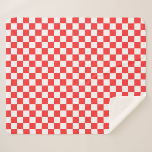 Classic visual red checkerboard  sherpa deken (Voorkant (horizontaal))