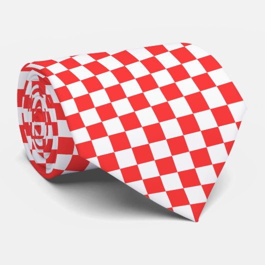 Classic visual red checkerboard  stropdas (Opgerold)