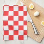 Classic visual red checkerboard  theedoek (Quarter Fold)