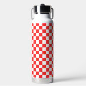 Classic visual red checkerboard  waterfles (Voorkant)