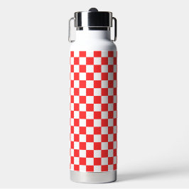 Classic visual red checkerboard  waterfles