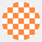 Classic visual salmon checkerboard  ronde sticker (Voorkant)