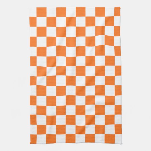 Classic visual salmon checkerboard  theedoek (Verticaal)