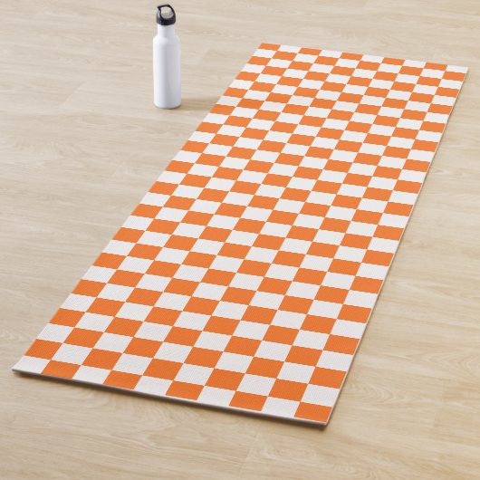 Classic visual salmon checkerboard  yogamat (In situ)
