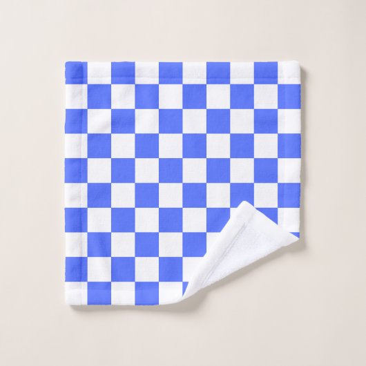Classic visual sapphire checkerboard  bad handdoek (Wasdoekje)