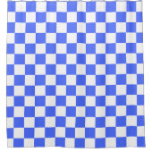 Classic visual sapphire checkerboard  douchegordijn (Voorkant)