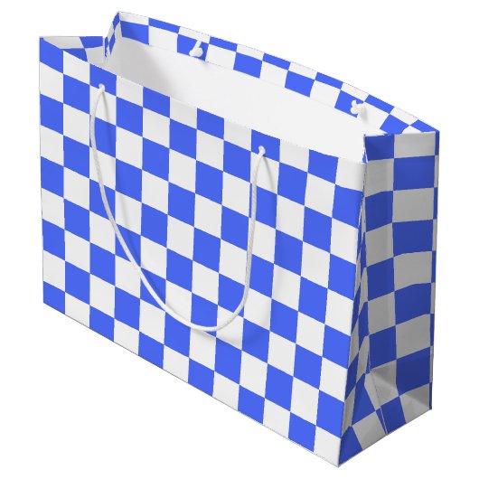 Classic visual sapphire checkerboard  groot cadeauzakje (Achterkant Gekanteld)