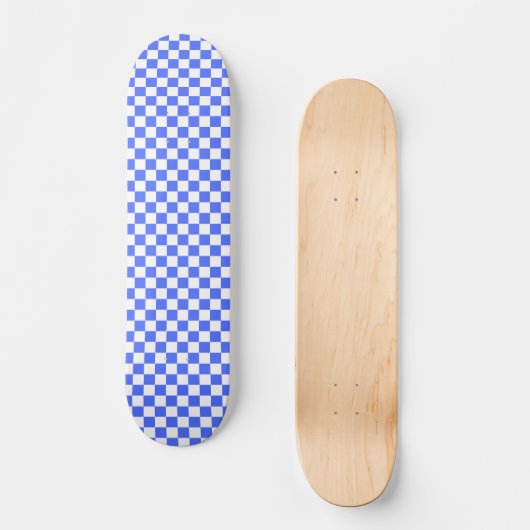 Classic visual sapphire checkerboard  persoonlijk skateboard (Voorkant)