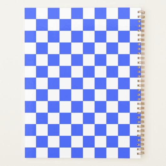 Classic visual sapphire checkerboard  planner (Achterkant)