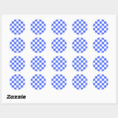 Classic visual sapphire checkerboard  ronde sticker (Vel)
