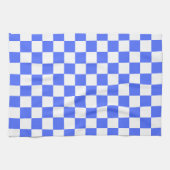 Classic visual sapphire checkerboard  theedoek (Horizontaal)