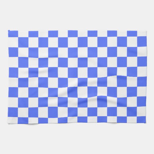 Classic visual sapphire checkerboard  theedoek (Horizontaal)