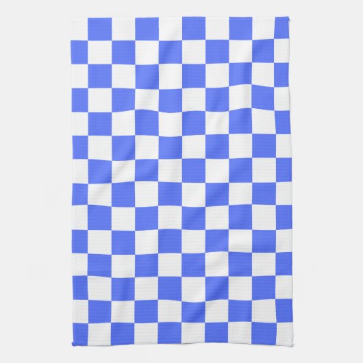 Classic visual sapphire checkerboard  theedoek (Verticaal)