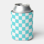 Classic visual turquoise blue checkerboard  blikjeskoeler (Blikje Voorkant)