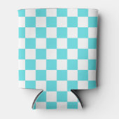 Classic visual turquoise blue checkerboard  blikjeskoeler (Voorkant)