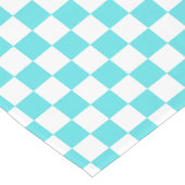 Classic visual turquoise blue checkerboard  korte tafelloper (Hoek)