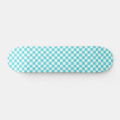 Classic visual turquoise blue checkerboard  persoonlijk skateboard (Horizontaal)