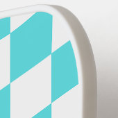 Classic visual turquoise blue checkerboard  pickleball paddle (Links Detail)
