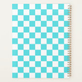 Classic visual turquoise blue checkerboard  planner (Achterkant)