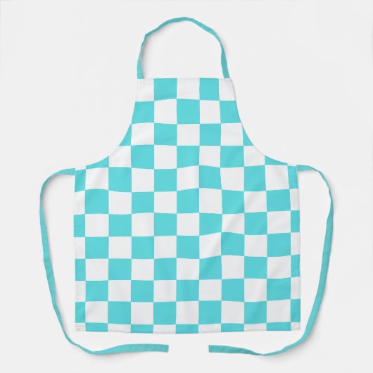 Classic visual turquoise blue checkerboard  schort (Voorkant)