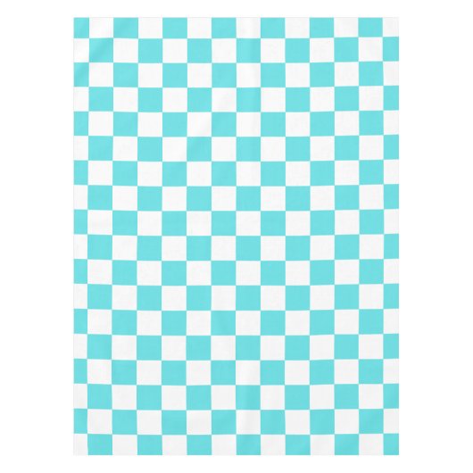 Classic visual turquoise blue checkerboard  tafelkleed (Voorkant)