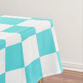 Classic visual turquoise blue checkerboard  tafelkleed (Voorbeeld)