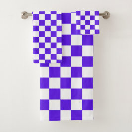 Classic visual violet checkerboard  bad handdoek