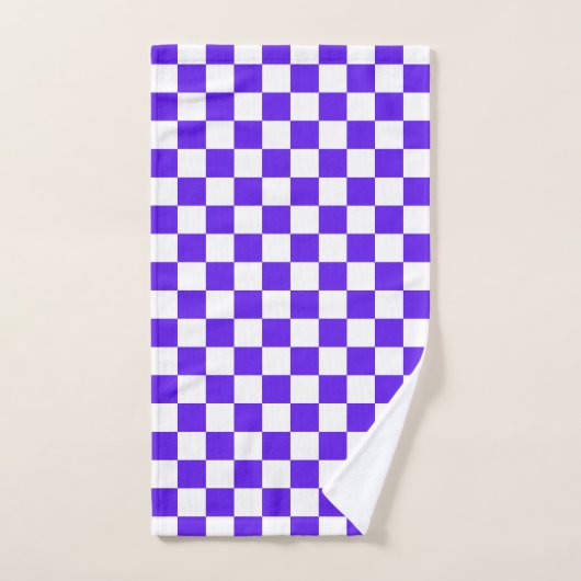 Classic visual violet checkerboard  bad handdoek (Handdoek)