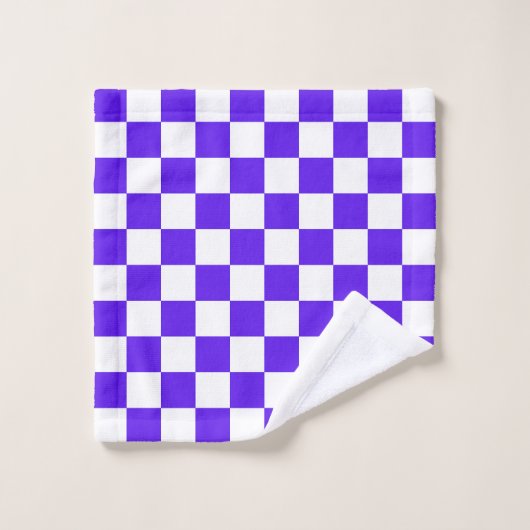 Classic visual violet checkerboard  bad handdoek (Wasdoekje)