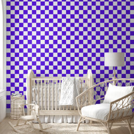 Classic visual violet checkerboard  behang
