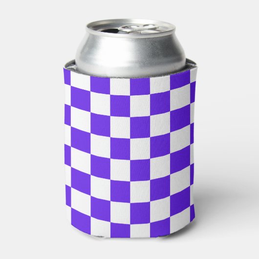Classic visual violet checkerboard  blikjeskoeler (Blikje Voorkant)