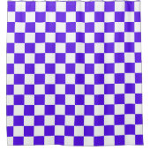 Classic visual violet checkerboard douchegordijn (Voorkant)