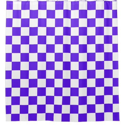 Classic visual violet checkerboard  douchegordijn (Voorkant)