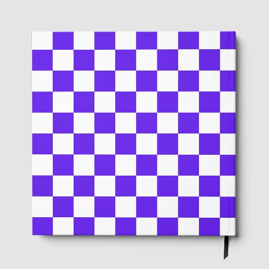Classic visual violet checkerboard gastenboek (Achterkant)