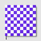 Classic visual violet checkerboard  gastenboek (Voorkant)