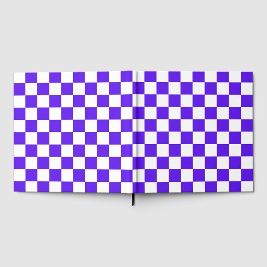 Classic visual violet checkerboard  gastenboek (Volledig)