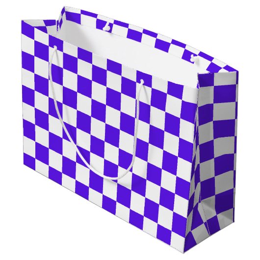 Classic visual violet checkerboard groot cadeauzakje (Achterkant Gekanteld)