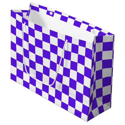Classic visual violet checkerboard groot cadeauzakje (Voorkant Gekanteld)