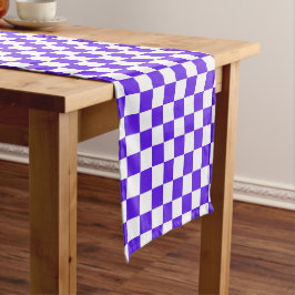 Classic visual violet checkerboard  korte tafelloper