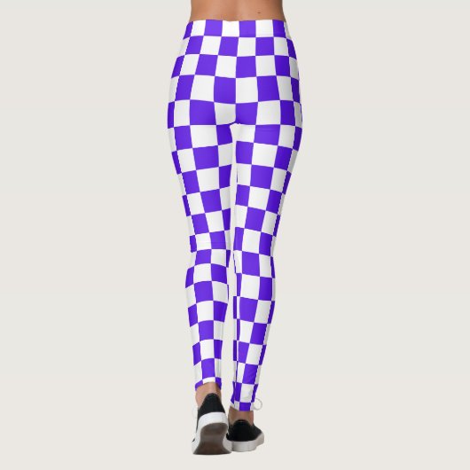 Classic visual violet checkerboard leggings (Achterkant)