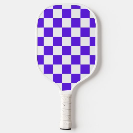 Classic visual violet checkerboard pickleball paddle (Achterkant)